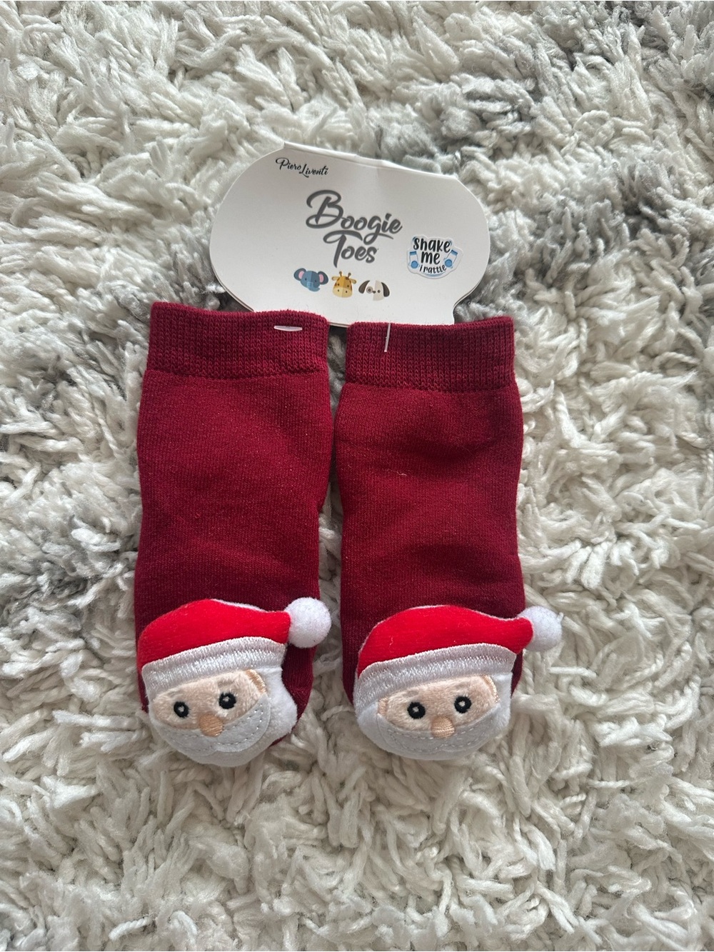 Kids boys girls Boogie Toes Santa Baby Christmas Rattle socks